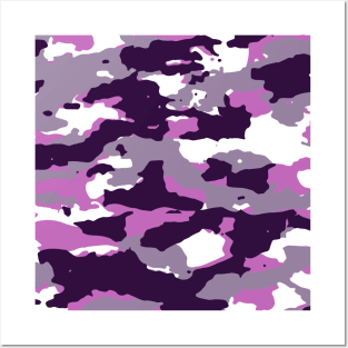 Purple Camouflage Pattern Posters and Art